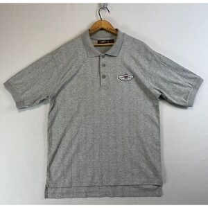 HARLEY‎ DAVIDSON Polo Shirt Men L Gray 100 Years 2003 Patch Logo Motorcycle
